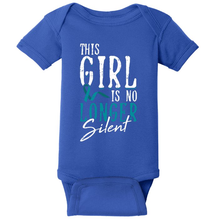 No Longer Silent Sexual Assault Awareness Funny Gift Survivor Gift Baby Bodysuit