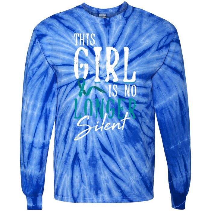 No Longer Silent Sexual Assault Awareness Funny Gift Survivor Gift Tie-Dye Long Sleeve Shirt