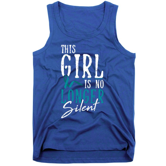 No Longer Silent Sexual Assault Awareness Funny Gift Survivor Gift Tank Top