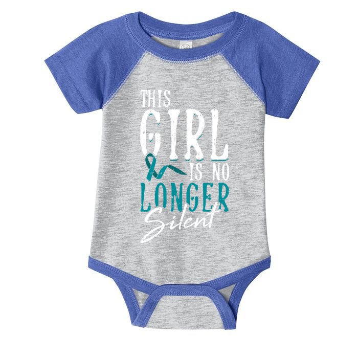 No Longer Silent Sexual Assault Awareness Funny Gift Survivor Gift Infant Baby Jersey Bodysuit