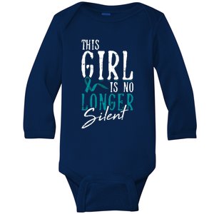 No Longer Silent Sexual Assault Awareness Funny Gift Survivor Gift Baby Long Sleeve Bodysuit