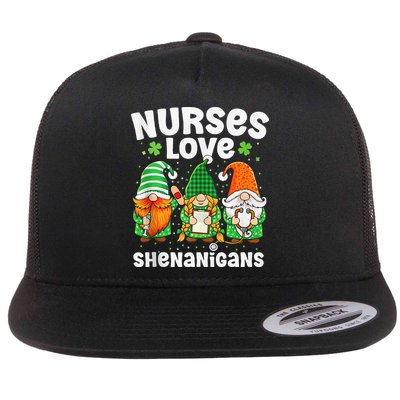 Nurses Love Shenanigans Irish Gnomes Nurse St Patricks Day Flatbill Hat