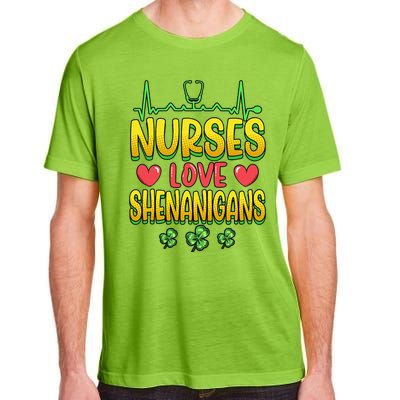 Nurses Love Shenanigans Saint Patricks Day Adult ChromaSoft Performance T-Shirt