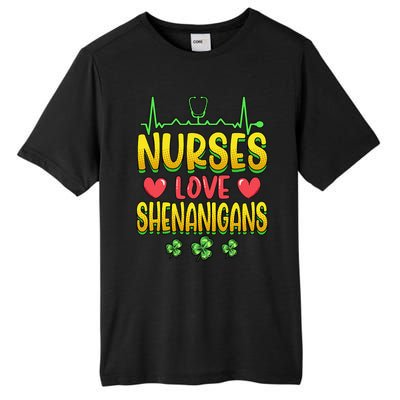 Nurses Love Shenanigans Saint Patricks Day Tall Fusion ChromaSoft Performance T-Shirt