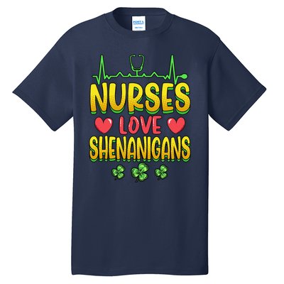 Nurses Love Shenanigans Saint Patricks Day Tall T-Shirt