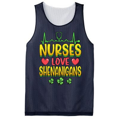 Nurses Love Shenanigans Saint Patricks Day Mesh Reversible Basketball Jersey Tank