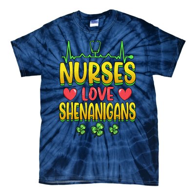 Nurses Love Shenanigans Saint Patricks Day Tie-Dye T-Shirt