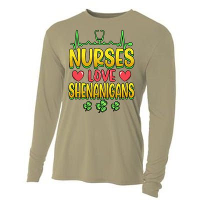 Nurses Love Shenanigans Saint Patricks Day Cooling Performance Long Sleeve Crew