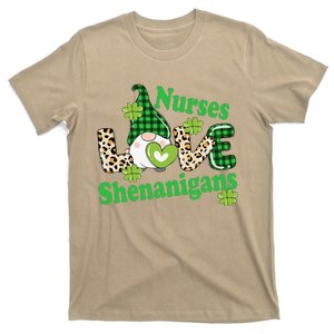 Nurses LOVE Shenanigans St Patricks Day Irish Gnome Women T-Shirt