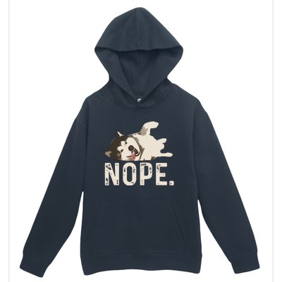 Nope Lazy Siberian Husky Urban Pullover Hoodie