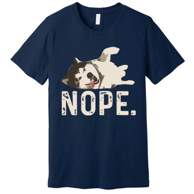 Nope Lazy Siberian Husky Premium T-Shirt