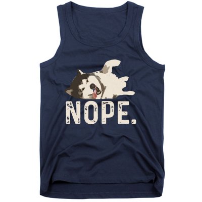 Nope Lazy Siberian Husky Tank Top