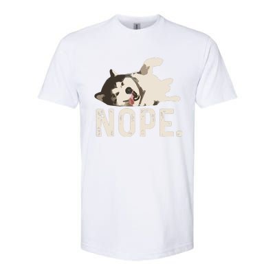 Nope Lazy Siberian Husky Softstyle® CVC T-Shirt