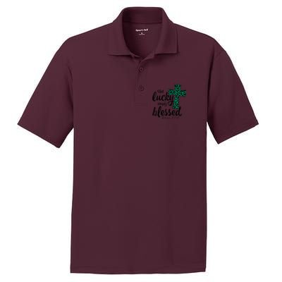 Not Lucky Simply Blessed Christian St Patricks Day Irish PosiCharge RacerMesh Polo