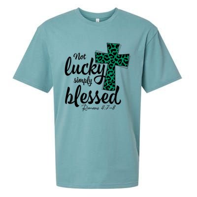 Not Lucky Simply Blessed Christian St Patricks Day Irish Sueded Cloud Jersey T-Shirt