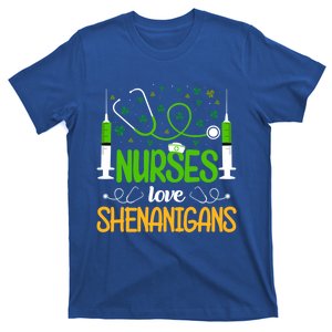 Nurses Love Shenanigans St Patricks Day Nursing Stethoscope Gift T-Shirt