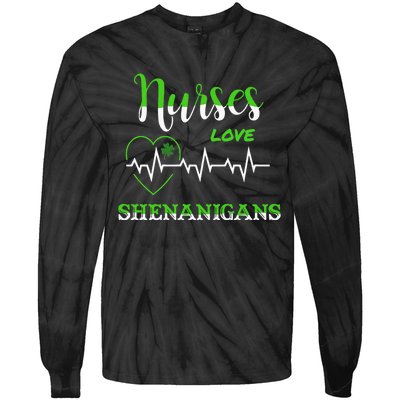 Nurses Love Shenanigans Tie-Dye Long Sleeve Shirt