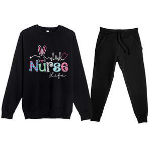 Nurse Life Stethoscope Nursing Cute Easter Bunny Easter Day Premium Crewneck Sweatsuit Set