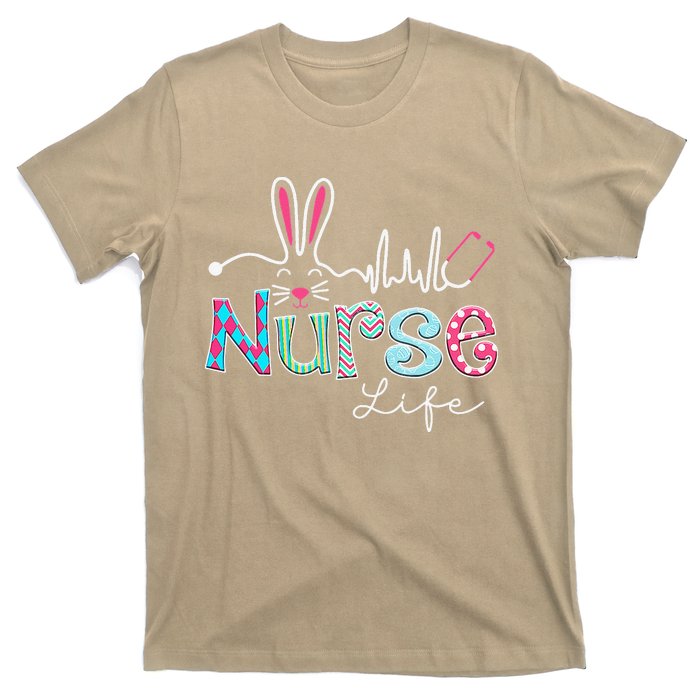 Nurse Life Stethoscope Nursing Cute Easter Bunny Easter Day T-Shirt