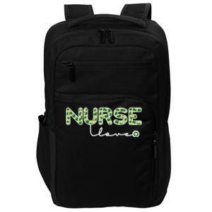 Nurse Love St Patricks Day Lucky Cow Print Gift Impact Tech Backpack