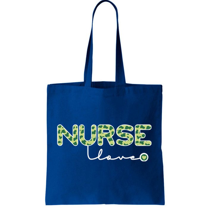 Nurse Love St Patricks Day Lucky Cow Print Gift Tote Bag