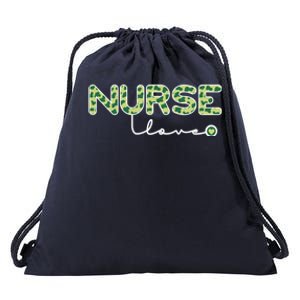 Nurse Love St Patricks Day Lucky Cow Print Gift Drawstring Bag