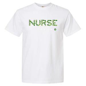 Nurse Love St Patricks Day Lucky Cow Print Gift Garment-Dyed Heavyweight T-Shirt