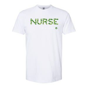 Nurse Love St Patricks Day Lucky Cow Print Gift Softstyle CVC T-Shirt