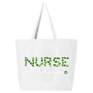 Nurse Love St Patricks Day Lucky Cow Print Gift 25L Jumbo Tote