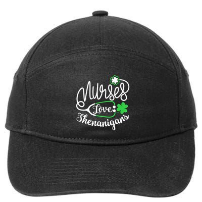 Nurses Love Shenanigans Gift Rn Funny St Pattys Day Lucky Nurse Cute Gift 7-Panel Snapback Hat