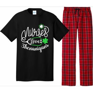 Nurses Love Shenanigans Gift Rn Funny St Pattys Day Lucky Nurse Cute Gift Pajama Set