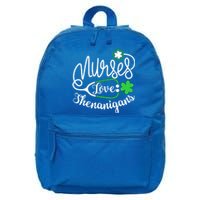 Nurses Love Shenanigans Gift Rn Funny St Pattys Day Lucky Nurse Cute Gift 16 in Basic Backpack