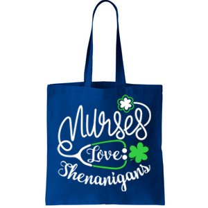 Nurses Love Shenanigans Gift Rn Funny St Pattys Day Lucky Nurse Cute Gift Tote Bag