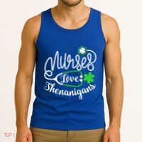 Nurses Love Shenanigans Gift Rn Funny St Pattys Day Lucky Nurse Cute Gift Tank Top