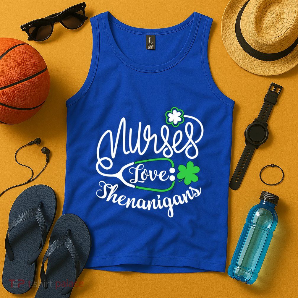 Nurses Love Shenanigans Gift Rn Funny St Pattys Day Lucky Nurse Cute Gift Tank Top