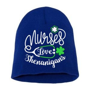 Nurses Love Shenanigans Gift Rn Funny St Pattys Day Lucky Nurse Cute Gift Short Acrylic Beanie