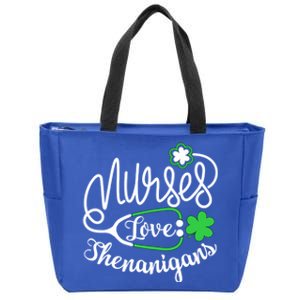 Nurses Love Shenanigans Gift Rn Funny St Pattys Day Lucky Nurse Cute Gift Zip Tote Bag