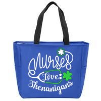 Nurses Love Shenanigans Gift Rn Funny St Pattys Day Lucky Nurse Cute Gift Zip Tote Bag