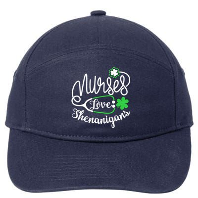 Nurses Love Shenanigans Gift Rn Funny St Pattys Day Lucky Nurse Cute Gift 7-Panel Snapback Hat