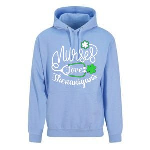 Nurses Love Shenanigans Gift Rn Funny St Pattys Day Lucky Nurse Cute Gift Unisex Surf Hoodie