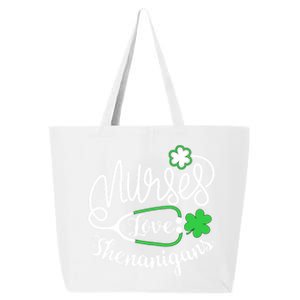 Nurses Love Shenanigans Gift Rn Funny St Pattys Day Lucky Nurse Cute Gift 25L Jumbo Tote