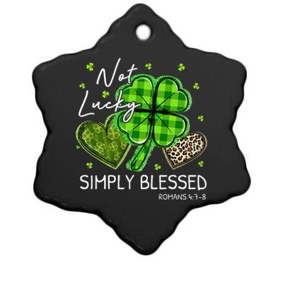 Not Lucky Simply Blessed Christian St Patricks Day Ceramic Star Ornament