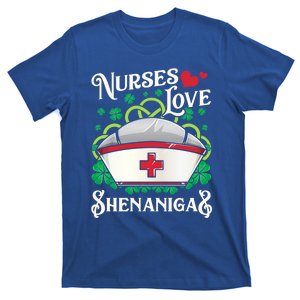 Nurses Love Shenanigans St Patricks Day Irish Nurse Emt Gift T-Shirt