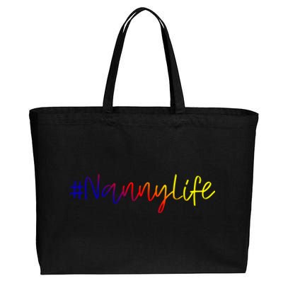 Nanny Life Sitter Grandma Gift #Nannylife Pride Cute Gift Cotton Canvas Jumbo Tote