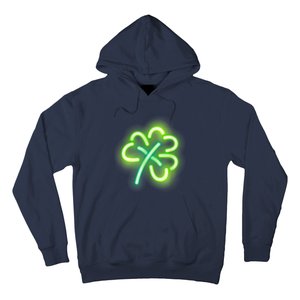 Neon Light Style Glowing Shamrock Hoodie