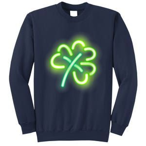 Neon Light Style Glowing Shamrock Sweatshirt