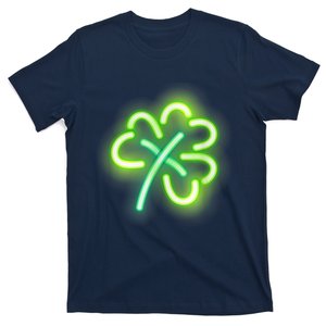 Neon Light Style Glowing Shamrock T-Shirt