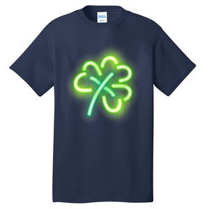 Neon Light Style Glowing Shamrock Tall T-Shirt