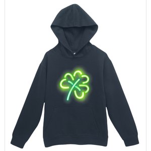 Neon Light Style Glowing Shamrock Urban Pullover Hoodie