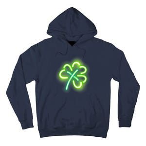 Neon Light Style Glowing Shamrock Tall Hoodie